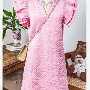 Entro Blush Quilted Mini Dress